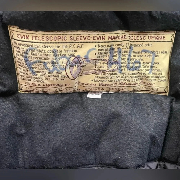 RCAF EVIN Telescopic Black Sleeve  Coat Size XL Reg - Picture 10 of 11